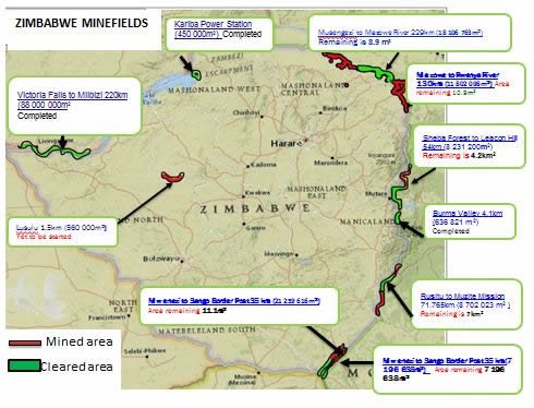 Zimbabwe Minefields by July 2019